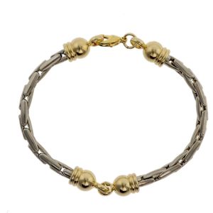 Behave Armband - goud en zilver kleur - schakelarmband - cardano schakel - 16.5 cm