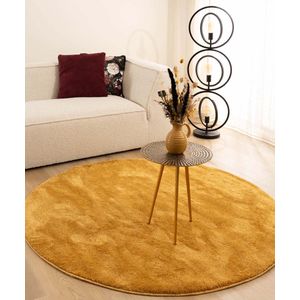 Velours vloerkleed rond - Flair goud 160 cm rond