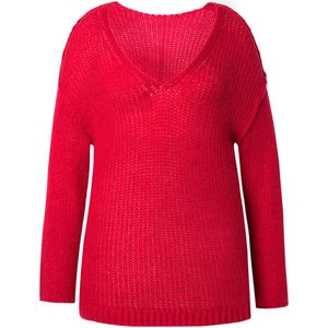 Angel of Style Angel of Style - Dames - Trui oversized ballonmouw V-hals - Salsarood - Maat 54