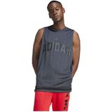 adidas - Tanktop - Zwart - 100% Polyester - Sportieve Zijsplitten