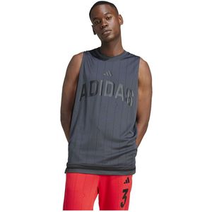 adidas - Tanktop - Zwart - 100% Polyester - Sportieve Zijsplitten