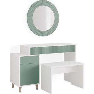 Vicco Kaptafel Arles, Groen/Wit, 120 cm met bank