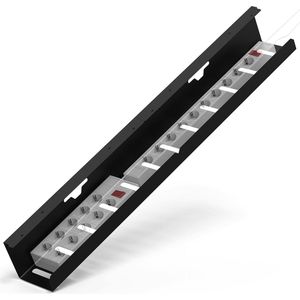 XL Kabelgoot Bureau - Ideaal Kabelmanagement - 2 Stuks - Diepzwart Mat - Metaal