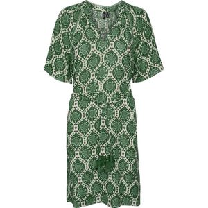 Vero Moda Jurk Vmbina S/s Abk Lurex Dress Wvn Exp 10323937 Semolina/green Graph Dames Maat - XL