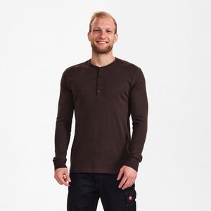 Engel Extend Grandad T-shirt met lange mouwen 9257-565 - MOCHA BROWN - L