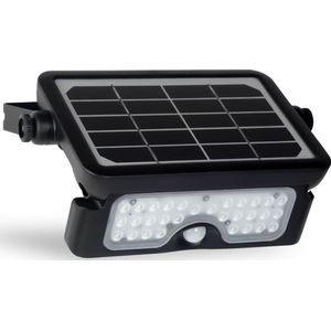 FlinQ Floodlicht- Solar Wandlamp - Solar Tuinverlichting - Zonne-energie - Bewegingssensor - Multifunctioneel -5W - Zwart