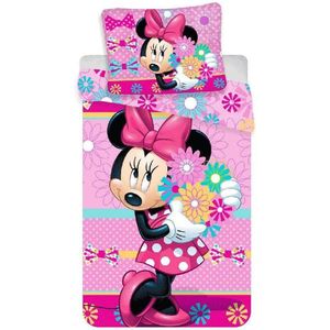 Disney Minnie Mouse Flowers - Dekbedovertrek - Eenpersoons - 140 x 200 cm - Roze