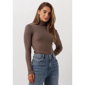 Rosemunde Silk T-shirt W/ Roller Neck Truien & vesten Dames - Sweater - Hoodie - Vest- Taupe - Maat XS