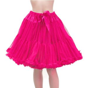 Supervintage supermooie volle zachte petticoat rok fuchsia roze - M L XL 2XL 3XL - valt op de knie - elastische verstelbare taille - carnaval - feest