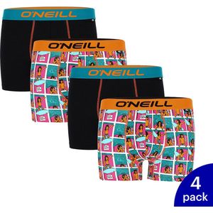 4-Pack O'Neill Heren Boxershorts Comic 900852 - Comic / Zwart - Maat XL