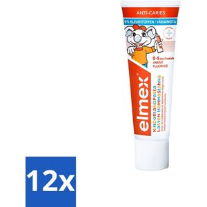 Elmex - Tandpasta - Peuter - Anti Cariës - 0% Dye - 75 ml - Voordeelverpakking - 12 stuks