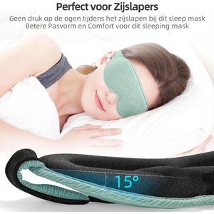 Dutchers.® Innovatief Slaapmasker - Volledig Verduisterend - 3D Oogmasker - Goed Aansluitend - Groen