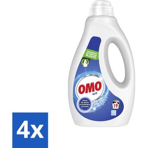 OMO – Vloeibaar Wasmiddel – Wit – 19 Wasbeurten – 950 ml - Voordeelverpakking - 4 stuks