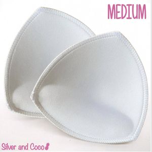 SilverAndCoco® - BH pads / dames vullingen / padding vulling push up / ademend / cups wasbaar herbruikbaar - 2 stuks (1 paar) - Wit