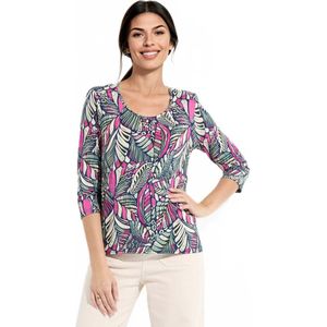 T-shirt met patchworkprint en ronde hals