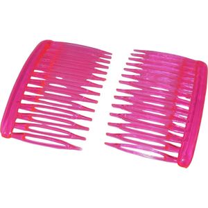 Haarkam-Zijkam transparant roze grof klein