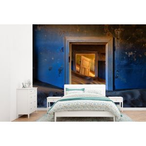 Zand - Blauw - Deur - Architectuur - Behangpapier