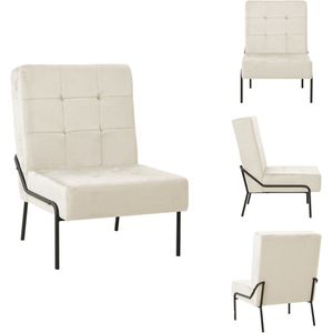 vidaXL Relaxstoel - Relaxstoelen - Fauteuil - Fauteuils - Relaxstoel 65x79x87 cm fluweel crèmewit