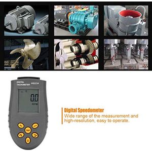 HS2234 contactloze digitale tachometer en snelheidsmeter met duidelijk display in zwart voor nauwkeurige snelheidsmeting en gebruiksgemak
