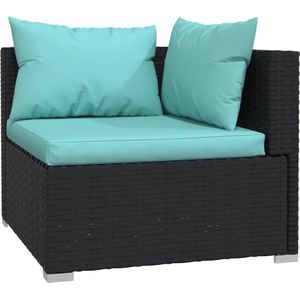 VidaXL 9-delige Loungeset met Kussens - Poly Rattan Zwart