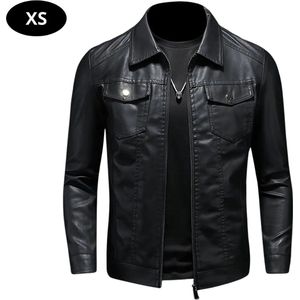 Bovista Leren Jas - Leather Jacket - Lederen Jas - Bomberjack - Pilotenjack - Blazer - Biker - Motorjas - Motormuis - Heren - Maat XXS