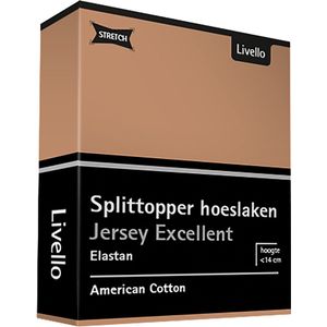 Livello Hoeslaken Splittopper Jersey Excellent Caramel 250 gr 180x200 t/m 200x220