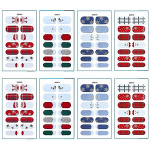 Kerstnagelstickers-Nailwraps-8-Stuks-Selfadhesive-Gel-Kerstdessin
