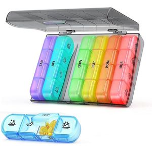 Allecto plus - Weekdispenser met 7 dagen en 28 vakken voor pillen en vitamines