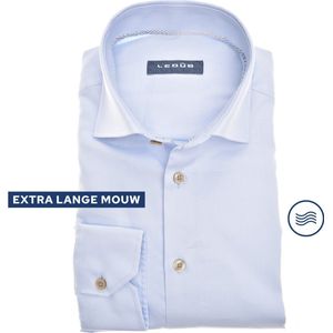 Ledub modern fit overhemd - mouwlengte 72 cm - popeline - lichtblauw - Strijkvriendelijk - Boordmaat: 40