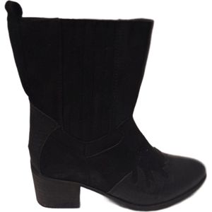 SUPER ME -COWBOY BOOTS-BLACK-SUEDELOOK-5CM HAK-37