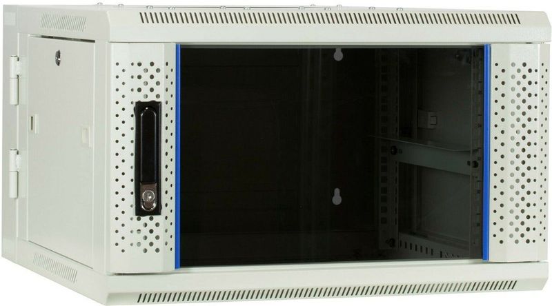 DSIT - 6U Wandkast - Wit - Glazen Deur - 19 Inch - Serverbehuizing