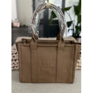 Damestas. - The Tote Bag - Taupe - Leer - 33 x 27 cm