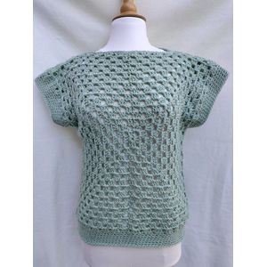 Gehaakte trui - Lichtgroen - Korte Mouw - Handgemaakt