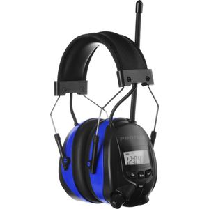 PROTEAR - Oplaadbare Oorkappen met Bluetooth FM/AM Digitale Radio - Ingebouwde Microfoon - SNR 30dB - Blauw