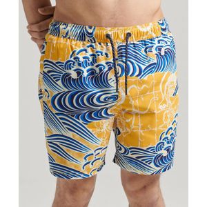 SUPERDRY Vintage Hawaiian Zwemshorts Heren - Nimi Kam Blue Yellow Print - XL