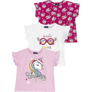 Chicco set van 3 t-shirts met korte mouwen voor meisjes. Maat 74
