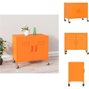 vidaXL Stalen Opbergkast - 60 x 35 x 56 cm - Oranje Staal - Verstelbaar Schap - Kast