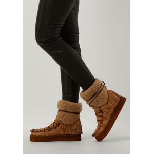 Karma Of Charme Ymiz Indio Indian Veterboots - Laarzen Met Veters - Dames - Cognac - Maat 38