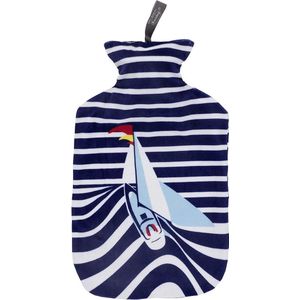 Fashy 2.0L warmwaterkruik met bedrukte hoes, blauw