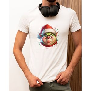 Merry Grumpmas - Kerst T-shirt Wit - Grappig T-shirt - Maat S - Kerst Cadeau Mannen - Limited Edition