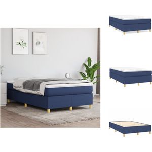 vidaXL Boxspringframe - blauw - 203 x 120 x 35 cm - ademend en duurzaam - Bed