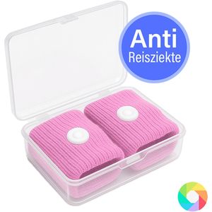 Solco - 2x Anti Misselijkheid Bandjes - Zeeziekte - Reisziekte - Anti Wagenziekte - Polsbandje - Roze