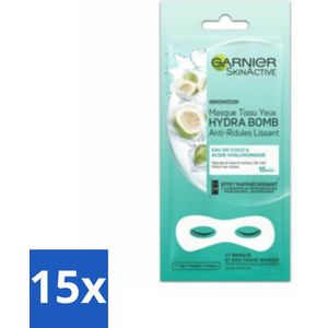 15 x Garnier - SkinActive - Revitaliserend Masker - 1 Gezichtsmasker - Oogmasker - Vermoeidheid Rondom De Ogen - Wallen - Frisheid Ogen - Revitaliserend Masker