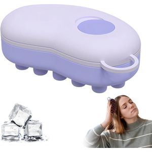 Paarse hoofdmassageborstel - hoofdmassage - hoofdmassager - hoofdtherapie - ijscompress - siliconen shampoo borstel