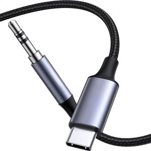 Qost - USB-C naar Aux kabel - Spacegrey - 1 Meter - 3,5 mm jack naar USB-C - Male to Male