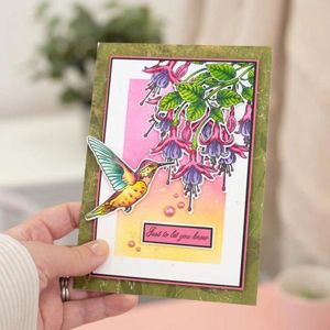 Nature's Garden - Fabulous Fuchsia - Clearstamp/Snijmal - Majestic Hummingbird