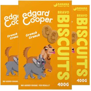 3x Edgard & Cooper Adult Biscuit Banaan & Pinda 400 gr