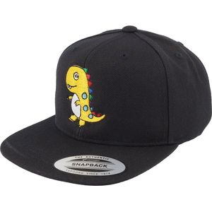 Hatstore- Kids Little Yellow Dinosaur Kids Black Snapback - Kiddo Cap Cap