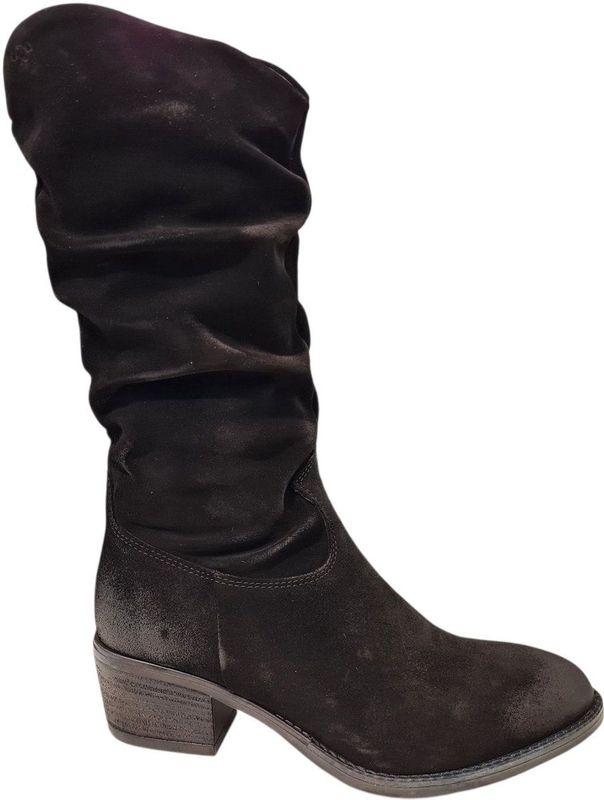 Aqa - Dames Laarzen - Zwart - Suede - Knielaarzen