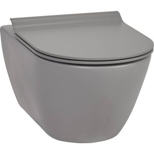 Ben Segno Hangtoilet - Xtra Glaze+ Free Flush - Beton Grijs - WC Pot - Toiletpot - Hangend Toilet - Excl. Toiletbril